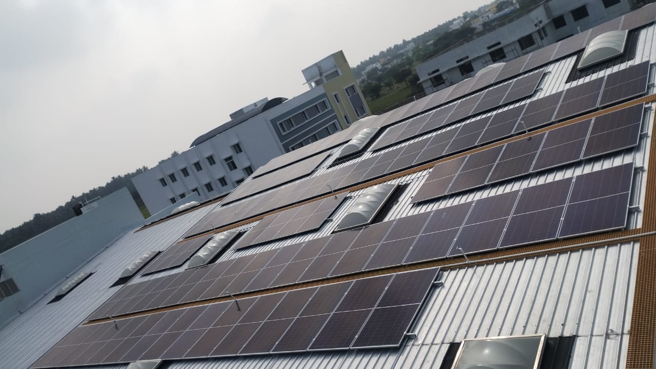 149 kWp GI-sheet rooftop — Kids Fashion, Tiruppur, Tamil Nadu